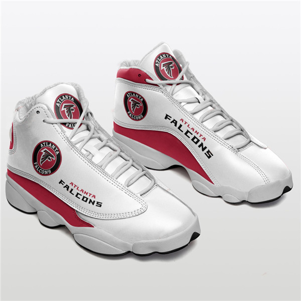 Women's Atlanta Falcons AJ13 Series High Top Leather Sneakers 003 - Click Image to Close